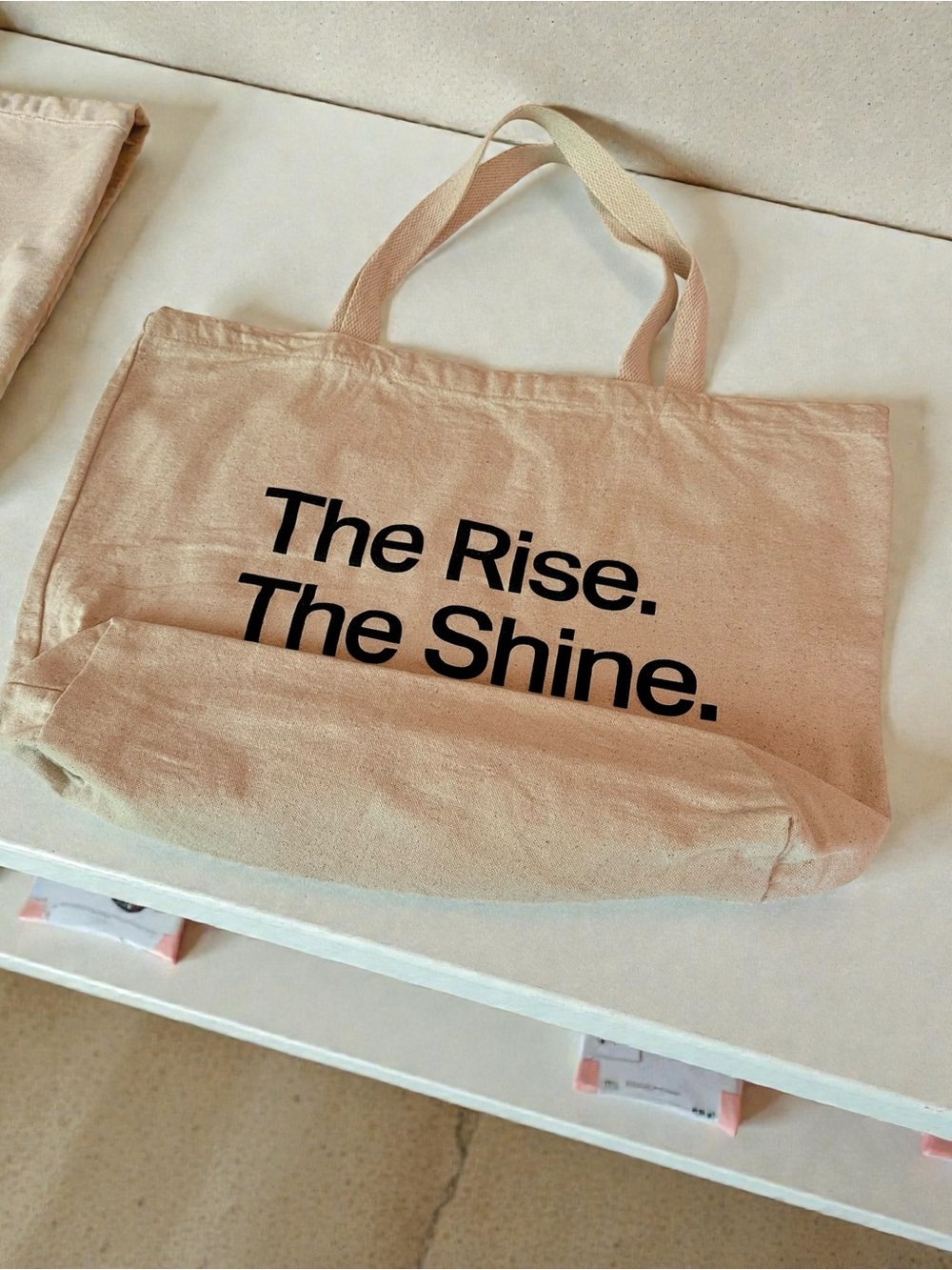 Vuori Canvas Tote Bag - Beige with Black Logo